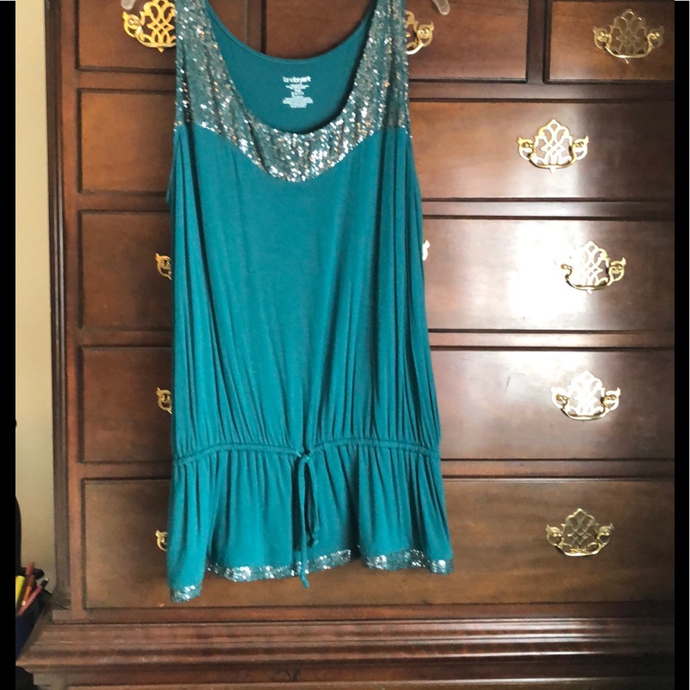 Lane Bryant green tunic sequins Size 18/20.
